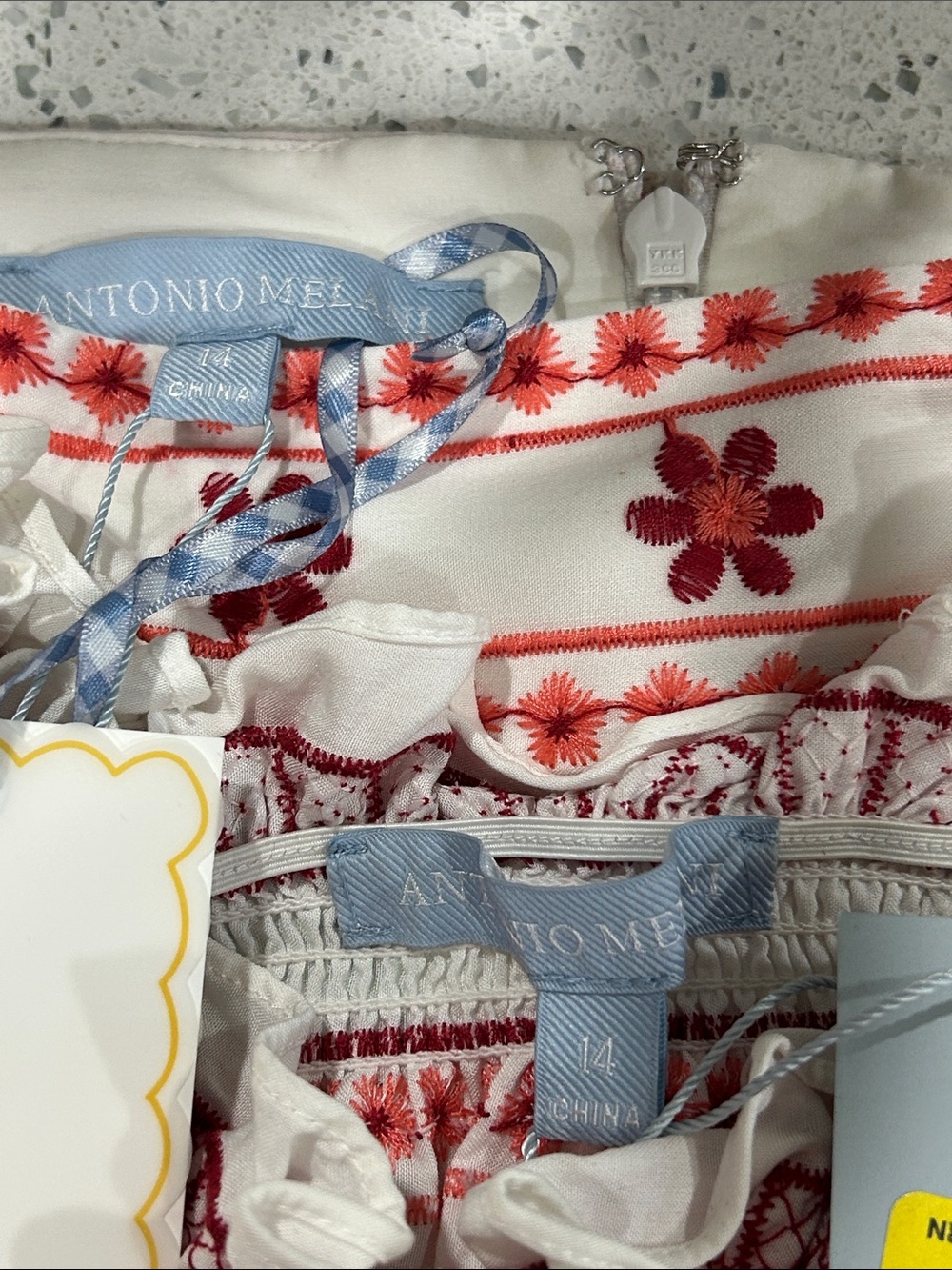 NWT Antonio Melani x Jennifer Sumko Nicci Embroidered Maxi Skirt/Puff Sleeve Top - Picture 12 of 14